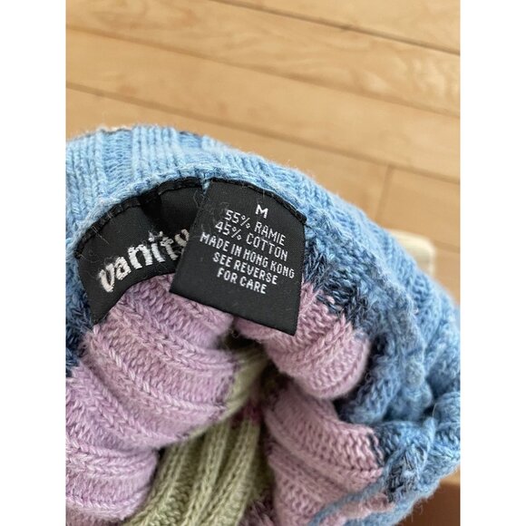 Y2K Vanity Pastel Ribbed Turtleneck Sweater Fairycore Coquette Fitted M Grunge - Picture 4 of 8